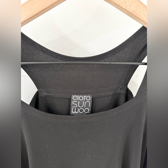 Clara Sunwoo Cold Shoulder Tunic Top Black Size Medium - Picture 7 of 8